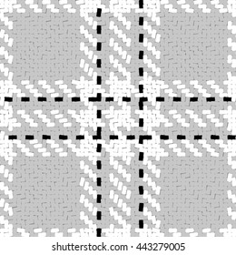 Vector seamless tartan plaid pattern. High-detail. Abstract black and white background for print onto fabric, wallpaper and textile.