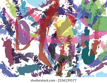 Vector Plantilla sin fisuras. Pintura de la tinta de la hoja. Fondo de tinta de Vector de cobre. Fondo amarillo del color del agua. Patrón fluido sin costuras.
