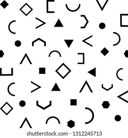 Vector seamless template with geometric shapes. Seamless abstract geometric background. Pattern for design of fabric, wallpapers. Geometric Vector pattern with  triangles,  circles, squares. 