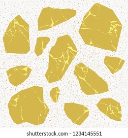 Vector seamless terrazzo floor marble pattern Mixed granite and quartz rocks and sprinkles Abstract vector background for print home decor, interior, architecture designs, fabric, textile, paper, wrap