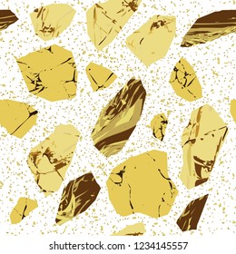 Vector seamless terrazzo floor marble pattern Mixed granite and quartz rocks and sprinkles Abstract vector background for print home decor, interior, architecture designs, fabric, textile, paper, wrap