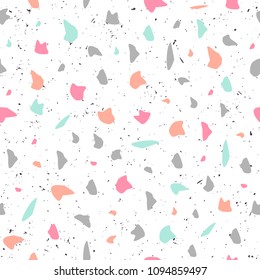 Vector seamless terrazzo pattern. Background with textured surface