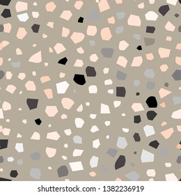 Vector seamless terrazzo pattern. Background with textured surface