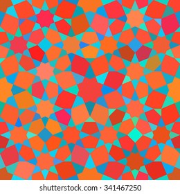 Vector Seamless Tessellation Star Mosaic Red Blue Shades Geometric Pattern Abstract Background