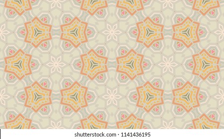 Vector seamless textile fabric pattern. Hand drawn patchwork quilt collage background.  Decorative  ethnic indian, arabic, turkish print. Abstract colorful  geometric floral motifs in mosaic style