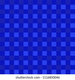 Vector Seamless Textule Pattern, Blue Gingham Checkered Fabric.