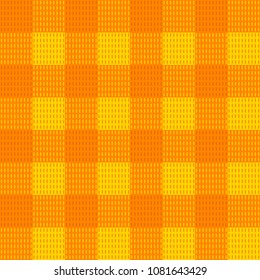 Vector Seamless Textule Texture Pattern, Endless Background Illustration, Orange Plaid Fabric.