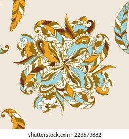Vector seamless texture with abstract elements. Endless background. Vector backdrop. 