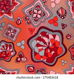 vector seamless texture with abstract flower. ethnic seamless pattern. summer template.