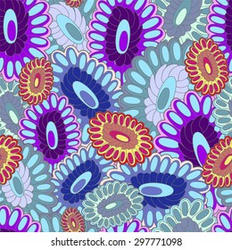 vector seamless texture with abstract flower. ethnic seamless pattern. summer template.