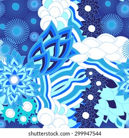 vector seamless texture with abstract flower. ethnic seamless pattern. summer template.