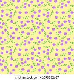 Vector seamless texture with abstract flowers