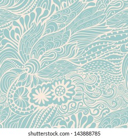 Vector seamless texture with abstract flowers. Endless background. Ethnic seamless pattern. Vector backdrop. Bright pattern. Summer template. Use for wallpaper,pattern fills, web page background