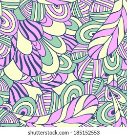 Vector seamless texture with abstract flowers. Endless background. Ethnic seamless pattern. Vector backdrop. Bright pattern.