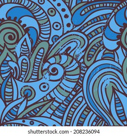 Vector seamless texture with abstract flowers. Endless background. Ethnic seamless pattern. Vector backdrop. Bright pattern. Summer template. Use for wallpaper,pattern fills, web page background 