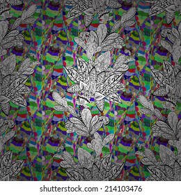 Vector seamless texture with abstract flowers. Endless background. Ethnic seamless pattern. Vector backdrop. Bright pattern. Summer template. Use for wallpaper,pattern fills, web page background 