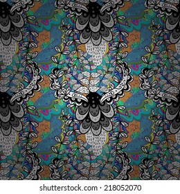 Vector seamless texture with abstract flowers. Endless background. Ethnic seamless pattern. Vector backdrop. Bright pattern. Summer template. Use for wallpaper,pattern fills, web page background 
