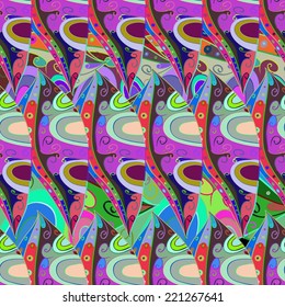 Vector seamless texture with abstract flowers. Endless background. Ethnic seamless pattern. Vector backdrop. Bright pattern. Summer template. Use for wallpaper,pattern fills, web page background 