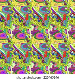 Vector seamless texture with abstract flowers. Endless background. Ethnic seamless pattern. Vector backdrop. Bright pattern. Summer template. Use for wallpaper,pattern fills, web page background