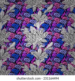 Vector seamless texture with abstract flowers. Endless background. Ethnic seamless pattern. Vector backdrop. Bright pattern. Summer template. Use for wallpaper,pattern fills, web page background