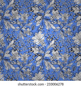 Vector seamless texture with abstract flowers. Endless background. Ethnic seamless pattern. Vector backdrop. Bright pattern. Summer template. Use for wallpaper,pattern fills, web page background 