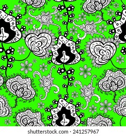 Vector seamless texture with abstract flowers. Endless background. Ethnic seamless pattern. Vector backdrop. Bright pattern. Summer template. Use for wallpaper,pattern fills, web page background 