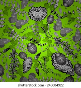 Vector seamless texture with abstract flowers. Endless background. Ethnic seamless pattern. Vector backdrop. Bright pattern. Summer template. Use for wallpaper,pattern fills, web page background 