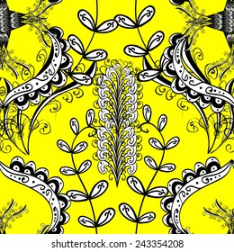 Vector seamless texture with abstract flowers. Endless background. Ethnic seamless pattern. Vector backdrop. Bright pattern. Summer template. Use for wallpaper,pattern fills, web page background 