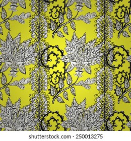Vector seamless texture with abstract flowers. Endless background. Ethnic seamless pattern. Vector backdrop. Bright pattern. Summer template. Use for wallpaper,pattern fills, web page background