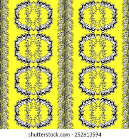 Vector seamless texture with abstract flowers. Endless background. Ethnic seamless pattern. Vector backdrop. Bright pattern. Summer template. Use for wallpaper,pattern fills, web page background