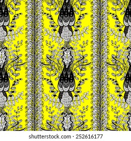 Vector seamless texture with abstract flowers. Endless background. Ethnic seamless pattern. Vector backdrop. Bright pattern. Summer template. Use for wallpaper,pattern fills, web page background