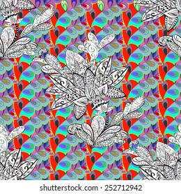 Vector seamless texture with abstract flowers. Endless background. Ethnic seamless pattern. Vector backdrop. Bright pattern. Summer template. Use for wallpaper,pattern fills, web page background 