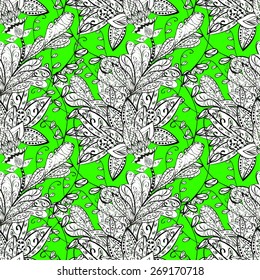 Vector seamless texture with abstract flowers. Endless background. Ethnic seamless pattern. Vector backdrop. Bright pattern. Summer template. Use for wallpaper,pattern fills, web page background