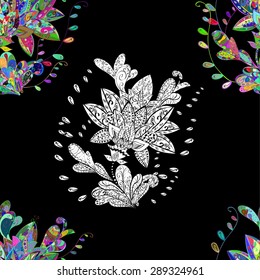 Vector seamless texture with abstract flowers. Endless background. Ethnic seamless pattern. Vector backdrop. Bright pattern. Summer template. Use for wallpaper,pattern fills, web page background