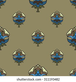Vector seamless texture with abstract flowers. Endless background. Vector backdrop. Bright pattern. Summer template. Use for wallpaper,pattern fills, web page background