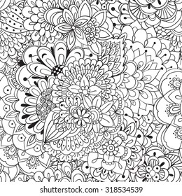 Vector seamless texture with abstract flowers. Endless background.Seamless pattern. Vector backdrop.