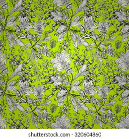 Vector seamless texture with abstract flowers. Endless background. Ethnic seamless pattern. Vector backdrop. Bright pattern. Summer template. Use for wallpaper,pattern fills, web page background