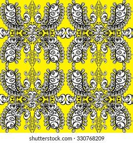 Vector seamless texture with abstract flowers. Endless background. Ethnic seamless pattern. Vector backdrop. Bright pattern. Summer template. Use for wallpaper,pattern fills, web page background