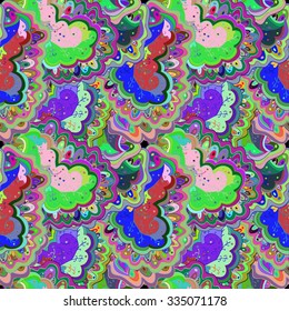 Vector seamless texture with abstract flowers. Endless background. Ethnic seamless pattern. Vector backdrop. Bright pattern. Summer template. Use for wallpaper,pattern fills, web page background