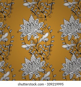 Vector seamless texture with abstract flowers. Endless background. Ethnic seamless pattern. Vector backdrop. Bright pattern. Summer template. Use for wallpaper,pattern fills, web page background