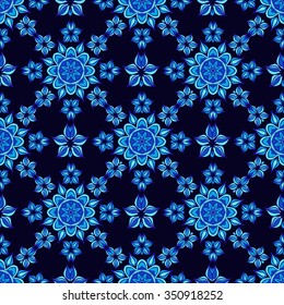 Vector seamless texture with abstract flowers pattern. Endless background. Ethnic seamless pattern. Vector backdrop. Use for wallpaper,pattern fills, web page background