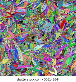 Vector seamless texture with abstract flowers. Endless background. Ethnic seamless pattern. Vector backdrop. Bright pattern. Summer template.