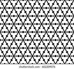 Vector seamless texture, abstract geometric monochrome pattern with smooth triangular grid. Simple black & white background, repeat tiles. Stylish modern design for decor, print, textile, digital, web