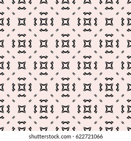 Vector seamless texture, abstract minimalist geometric pattern with simple figures, rounded shapes, diagonal lines, squares. Monochrome background, repeat tiles. Design element for prints, decor, web