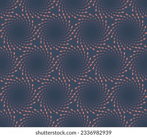 Vector seamless texture with abstract texture twister. Blue background.