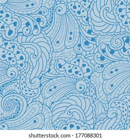 Vector seamless texture background with abstract flowers. Vector illustration