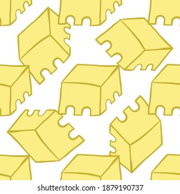 Vector seamless texture background pattern. Hand drawn, yellow, gold and white colors.