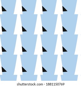 Vector seamless texture background pattern. Hand drawn, blue, black and white colors.
