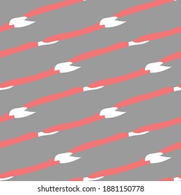 Vector seamless texture background pattern. Hand drawn, grey, red and white colors.