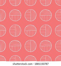 Vector seamless texture background pattern. Hand drawn, red and white colors.